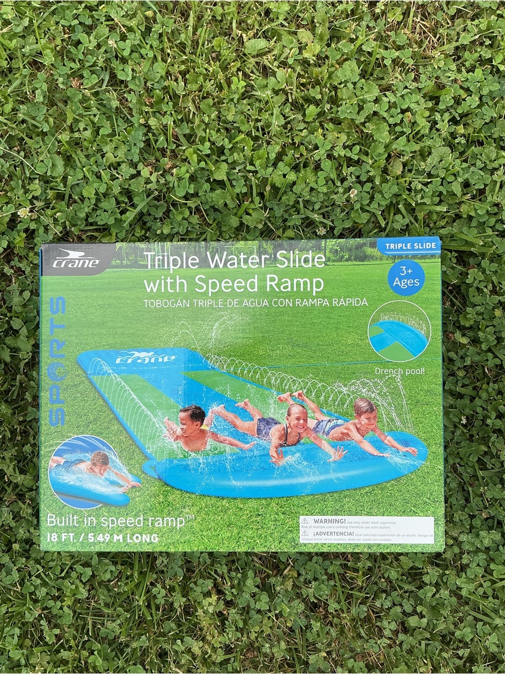 Crane Triple Water Slide with Speed Ramp — Blue&Green